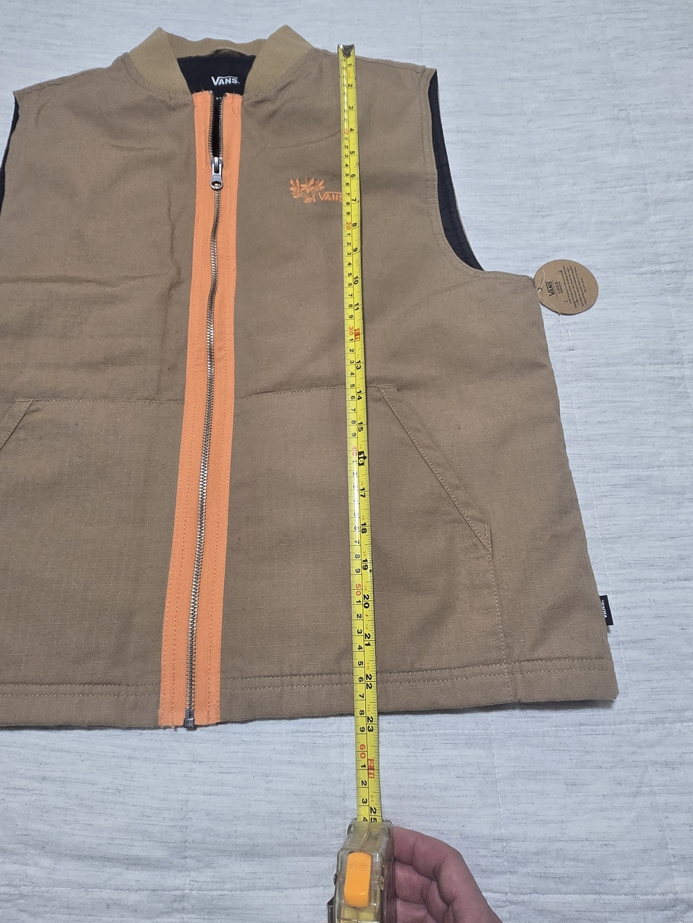 Vans Lizzie Armanto Womens Brown Vest with Orange Zip Trim - Picture 14 of 15